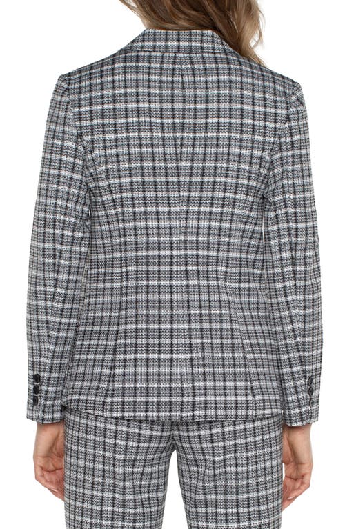 Shop Liverpool Los Angeles Fitted One-button Plaid Blazer In Black/white Plaid