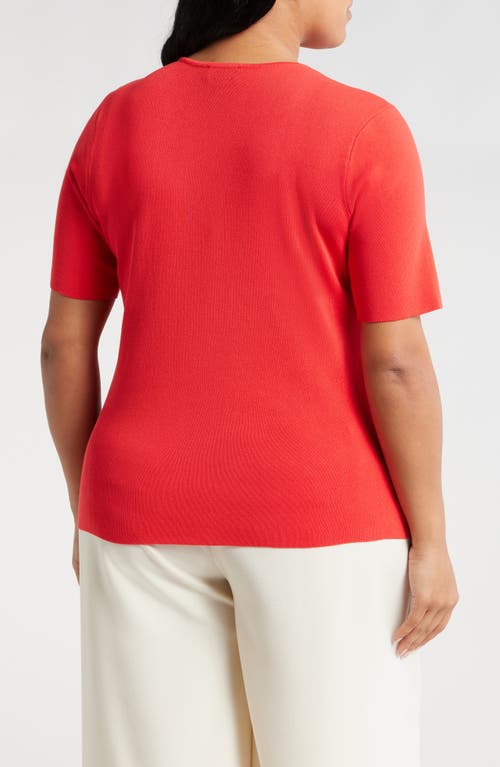 Shop Tahari Asl Short Sleeve Sweater In Grenadine