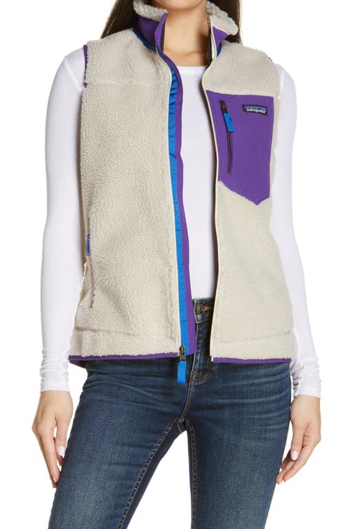 Patagonia Classic Retro-X® Fleece Vest in Natural W/Purple