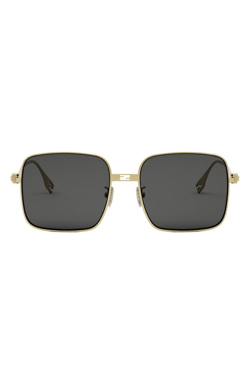 Shop Fendi The  Baguette 55mm Geometric Sunglasses In Shiny Endura Gold/smoke