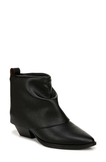 Zodiac Malina Snake Embossed Western Bootie In Black