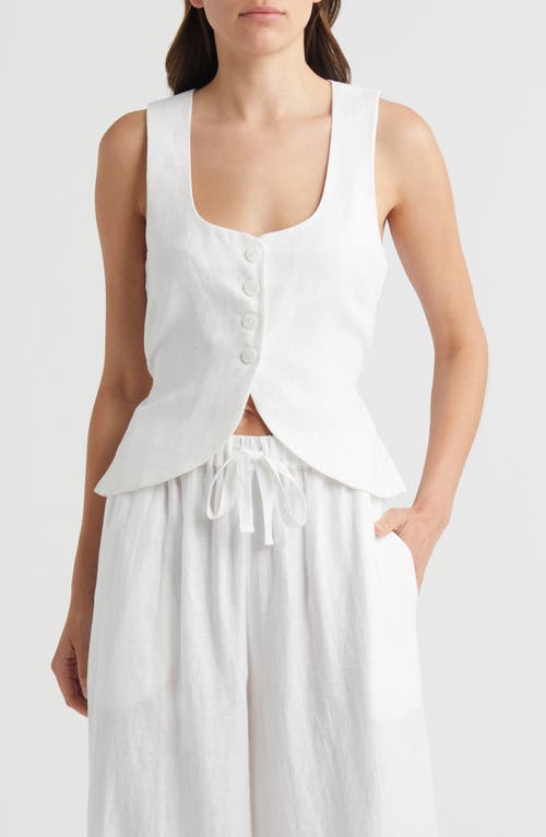Stanze Linen Vest in White