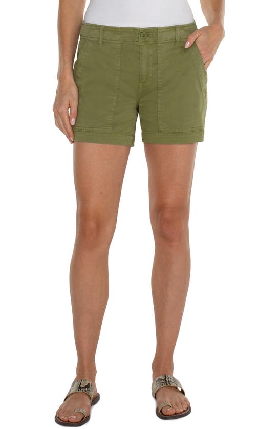 Liverpool Los Angeles Utility Shorts In Eucalyptus