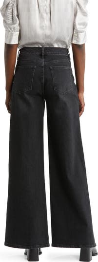 Jeans  Frame Le Palazzo Sateen Jeans Black - Womens ⋆ Vencer Info