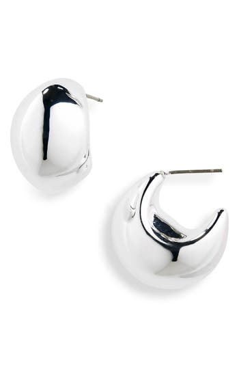 Nine West Bubble Huggie Hoop Earrings In White
