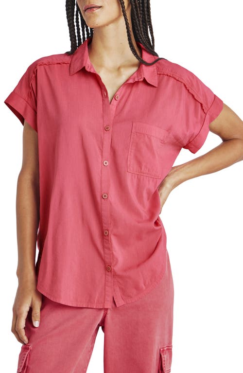 Splendid Paige High-Low Cotton Blend Button-Up Shirt at Nordstrom,