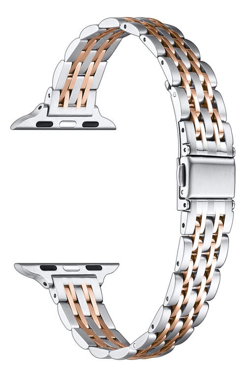 Shop The Posh Tech 22mm Apple Watch® Bracelet Watchband In Silver/rose Gold