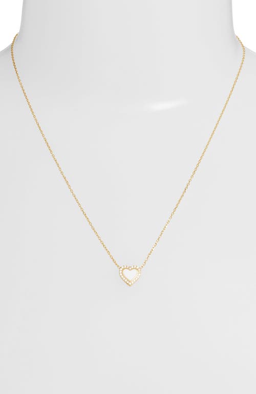 Shymi Everyday Pavé & Enamel Heart Pendant Necklace In Gold/white