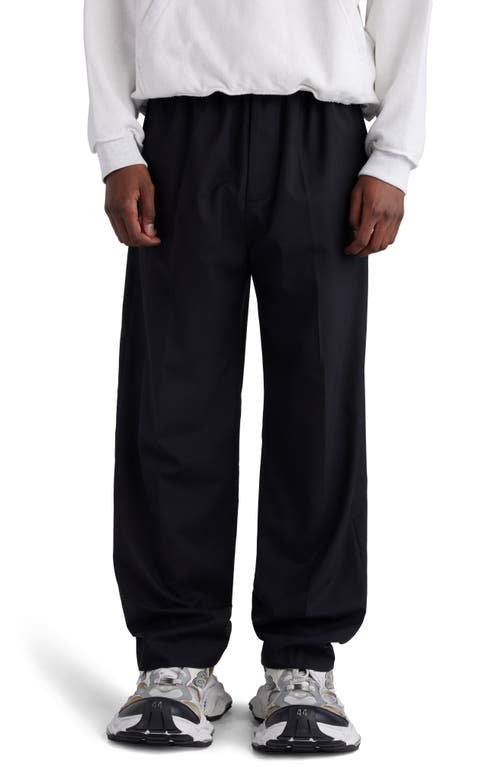 Balenciaga Elastic Waist Wool Ripstop Pants Black at Nordstrom, Us