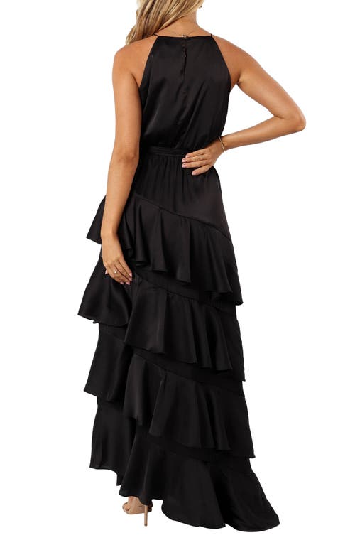 Petal And Pup Petal & Pup Annalise Ruffle Satin Dress In Black