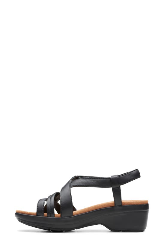 Shop Clarks (r) Tuleah May Ankle Strap Platform Sandal In Black Leather