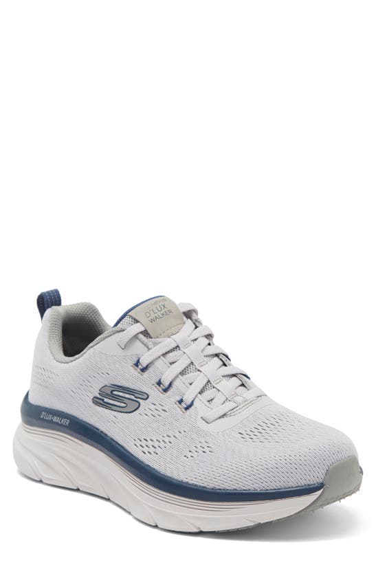 Skechers Men's Relaxed Fit D'lux Walker - Commuter Walking Sneakers From Finish Line In Gray/ Navy
