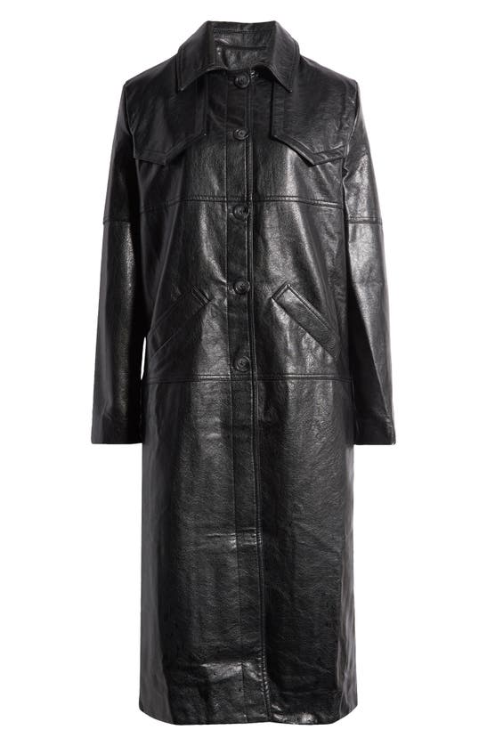 Shop Mistress Rocks Faux Leather Trench Coat In Black