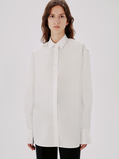 Another Tomorrow Oversized Men's-inspired Shirt In White