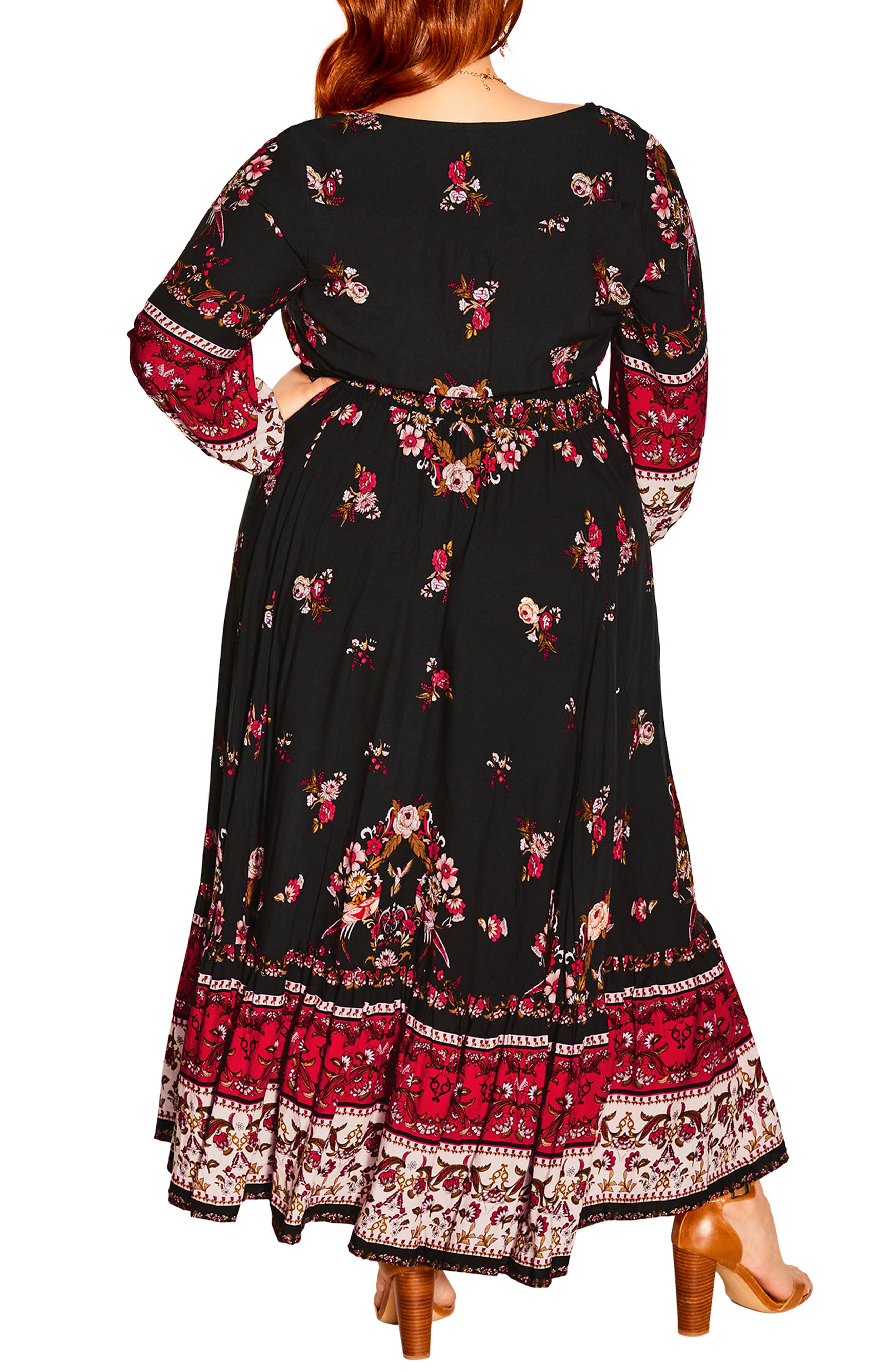 新商品 シティーシック City Chic レディース ワンピース マキシ丈 ワンピース ドレス Angel Spirit Long Sleeve Maxi Dress Free Spirit 受注生産品 レディースファッション ワンピース Roe Solca Ec