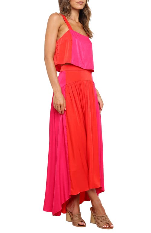 Petal And Pup Petal & Pup Lulu Floral Print Two-piece High-low Dress In Red