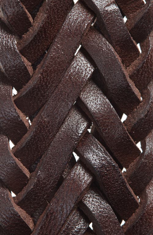 Shop To Boot New York Woven Leather Belt In Dark Brown