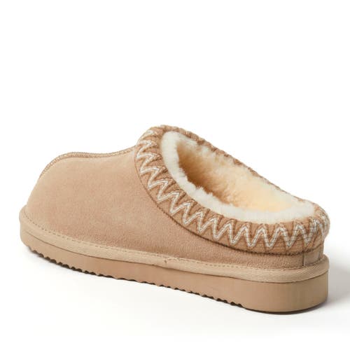 Dearfoams Greta Genuine Shearling Clog Slipper In Sand
