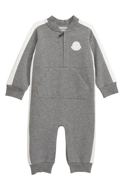 MONCLER PAGLIACCETTO ZIP FLEECE ROMPER,E29518508105V8086