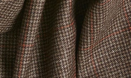 Clifton Wilson Shepherd's Check Wool Scarf In Brown