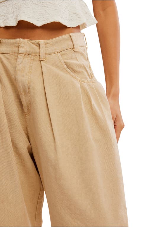 Shop Free People Sweet Talk Wide Leg Chinos In Croissant