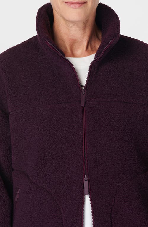 Sweaty Betty Front Zip Fleece Jacket In Midnight Cherry Purple