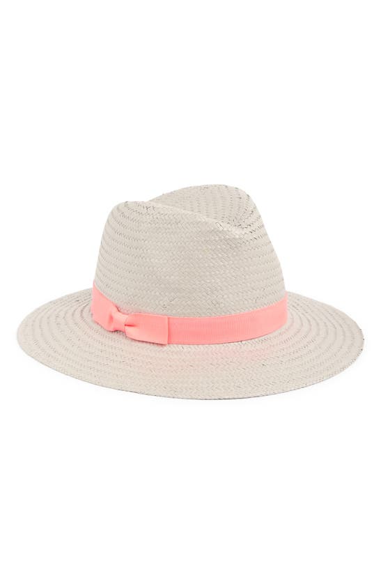 Nordstrom Rack Flat Weave Panama Hat In Grey Combo