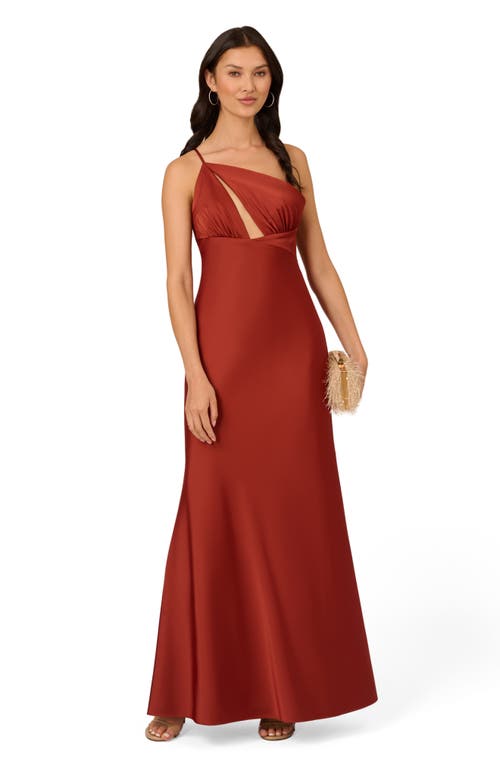 Liv Foster Cutout One-shoulder Gown In Spice
