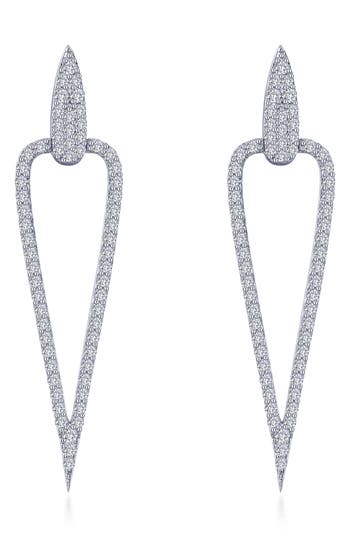 LAFONN LAFONN SIMULATED DIAMOND INVERTED TRIANGLE DROP EARRINGS