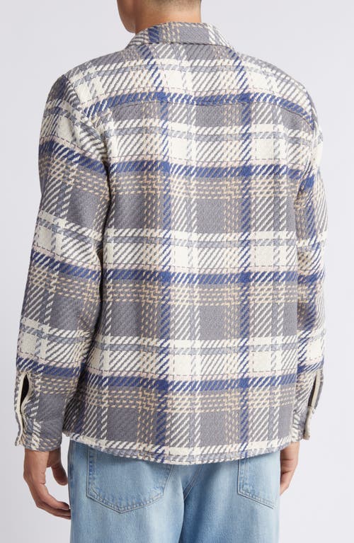 Shop Wax London Whiting Plaid Button-up Overshirt In Grey/pink