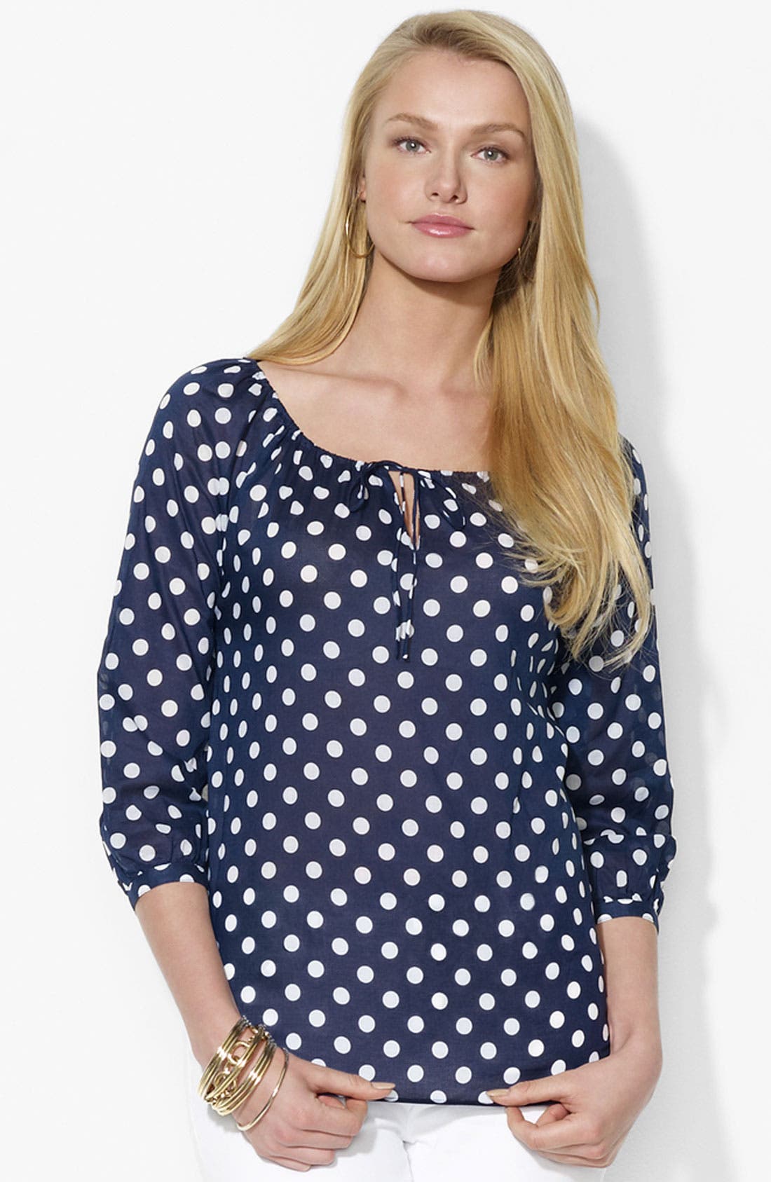 Lauren Ralph Lauren Shirred Peasant Blouse Nordstrom