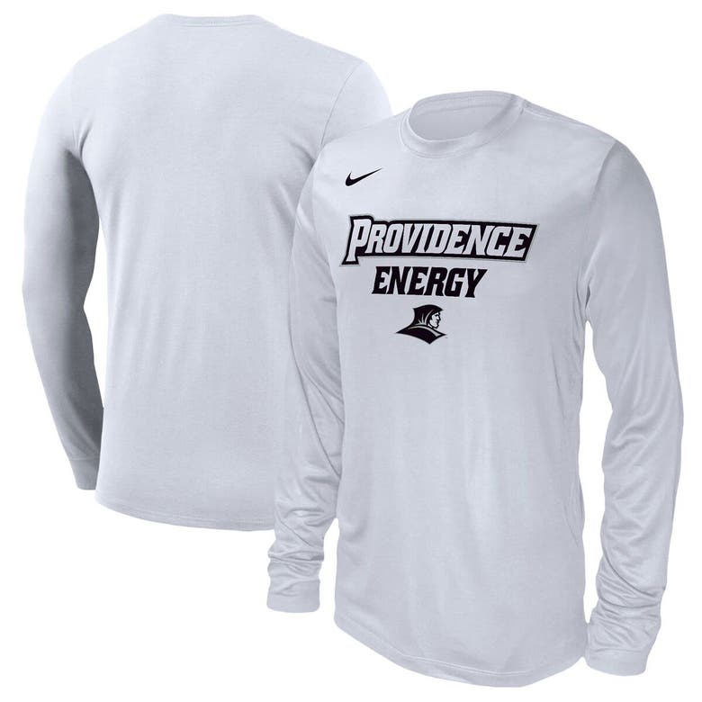 Nike Unisex   White Providence Friars 2024 On-court Bench Long Sleeve T-shirt