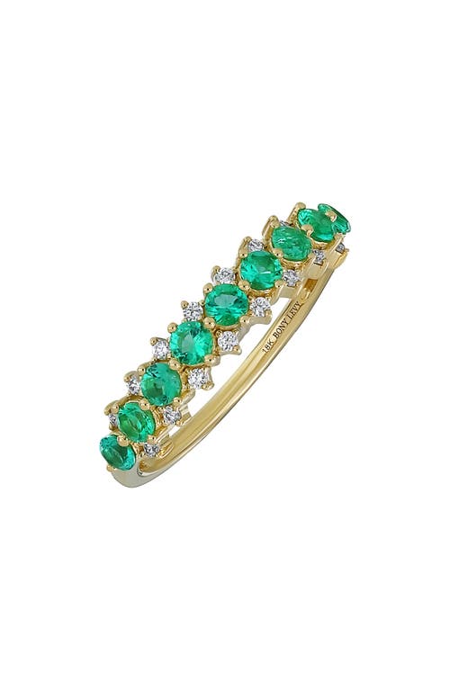 Bony Levy El Mar Emerald & Diamond Stacking Ring In 18k Yellow Gold