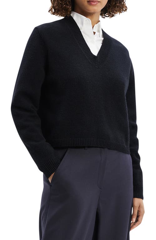 Shop Theory Crop Cashmere Sweater In Black