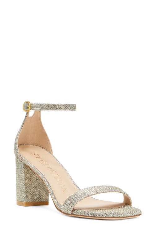 Stuart Weitzman Nudistcurve 75 Block Heel Sandal Platino at