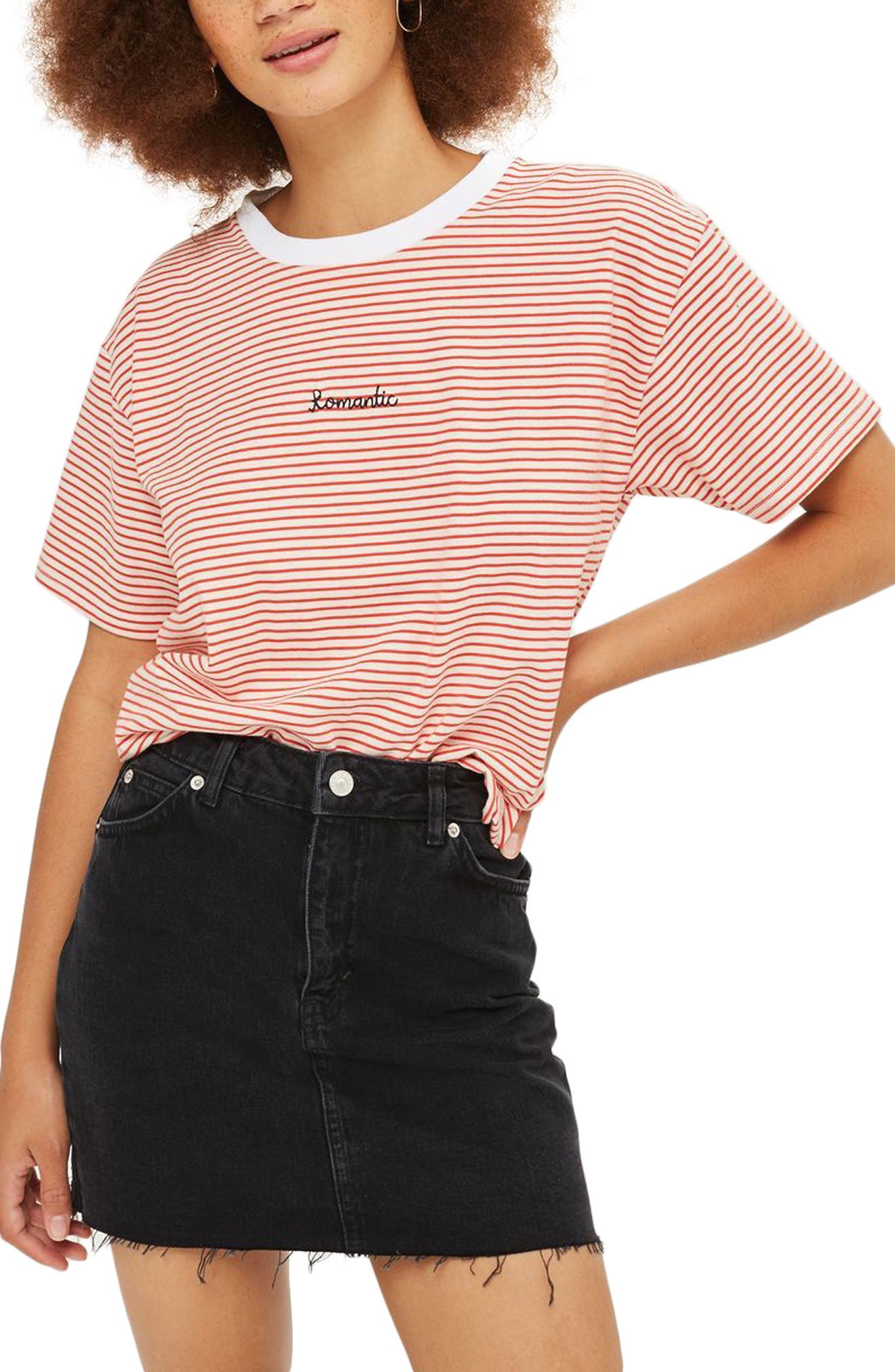 black raw hem denim skirt