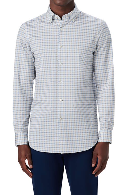 Bugatchi OoohCotton Check Button-Up Shirt Sand at Nordstrom,