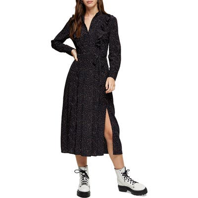 Topshop Ruffle Shirtdress, US (fits like 2-4) - Black
