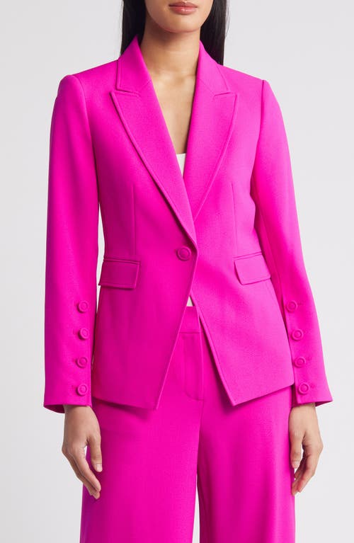 One-Button Blazer in Shocking Pink
