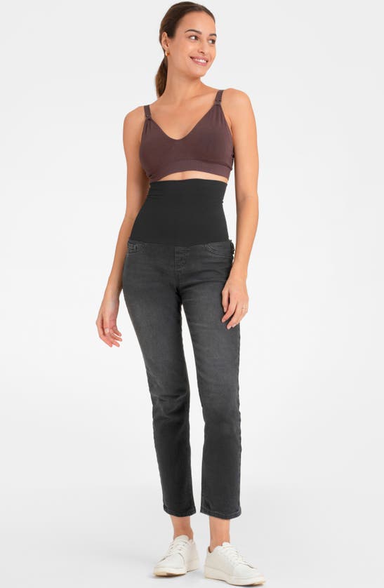 Shop Seraphine Slim Fit Postpartum Shaping Jeans In Black