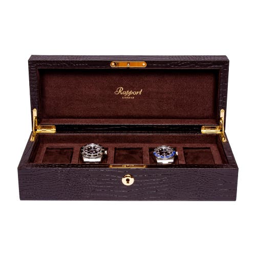 Shop Rapport London Brompton Five Watch Box In Brown