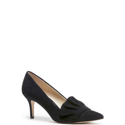 Sole Society Darbia Ruffle Pointy Toe Pump- Black