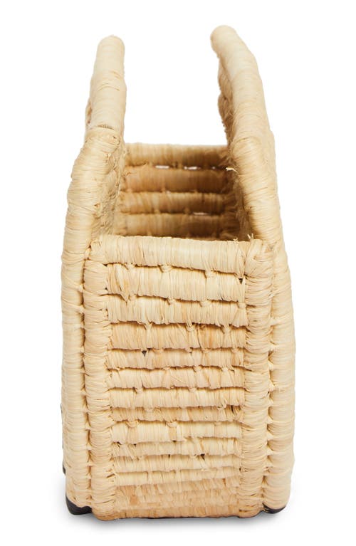 Shop Eilaf Mini Half Moon Woven Handbag In Natural Beige