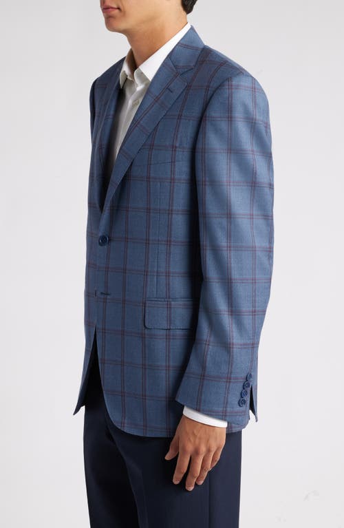Canali Siena Regular Fit Check Wool Sports Coat In Blue