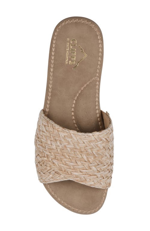 Shop Cliffs By White Mountain Flawless Slide Sandal In Natural/raffia