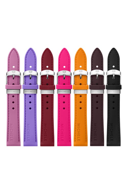 MICHELE Into the Garden Assorted 7-Pack 16mm Silicone Watch Strap Gift Set in Pink Multi at Nordstrom