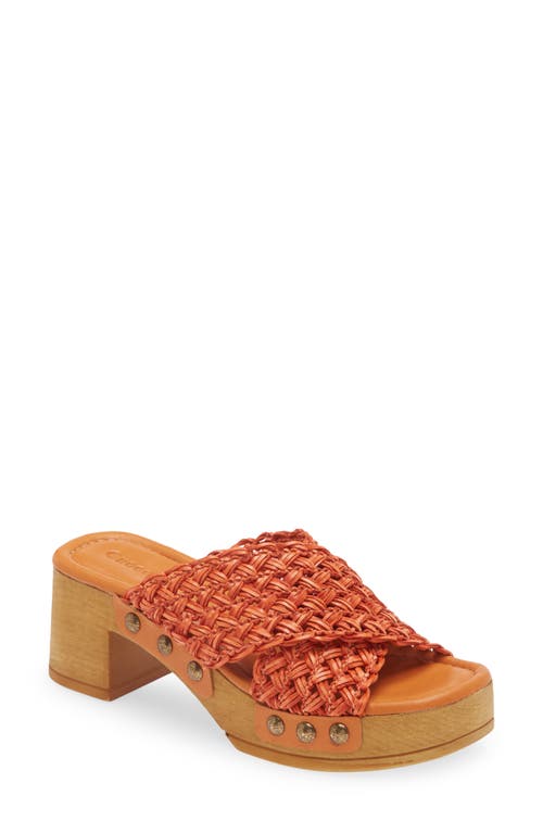 Chocolat Blu Dawn Platform Slide Sandal in Orange