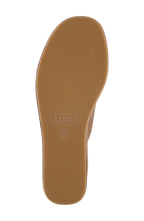 Mia Reta Platform Wedge Slide Sandal In Mushroom