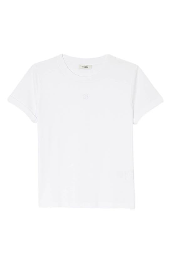 Shop Sandro Camille Cotton T-shirt In White