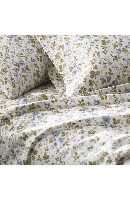 Laura Ashley Spring Bloom Cotton Sheet Set In Periwinkle